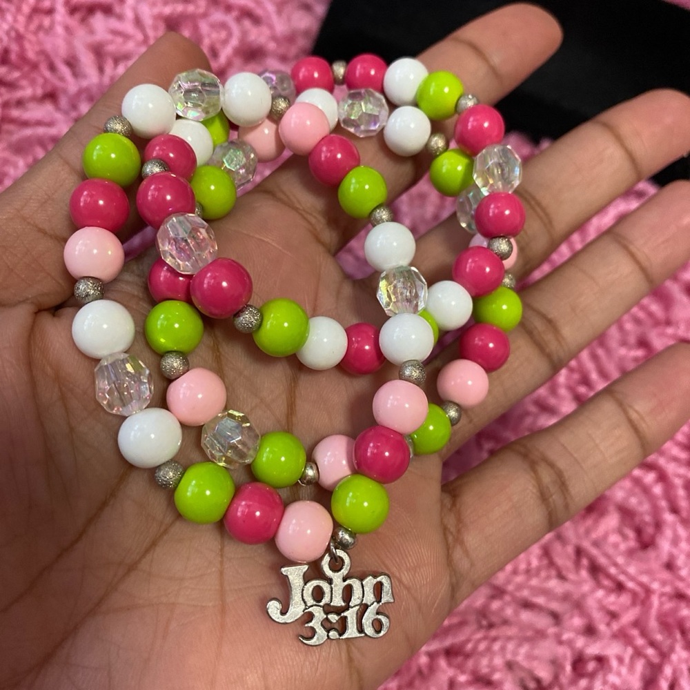 John 3:16 Charm Bracelet Set Beaded Bracelets for Women